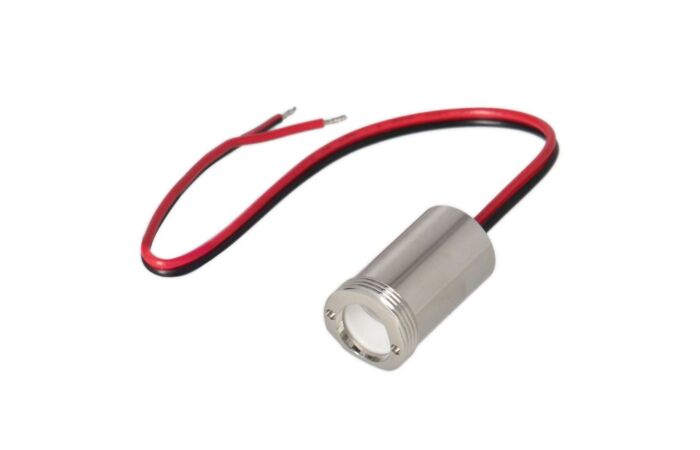 MCLED Svídidlo do zábradlí, Ø18x30 mm, 1,2 W, 3000 K, 24 VDC, IP67, 55° asymetrické