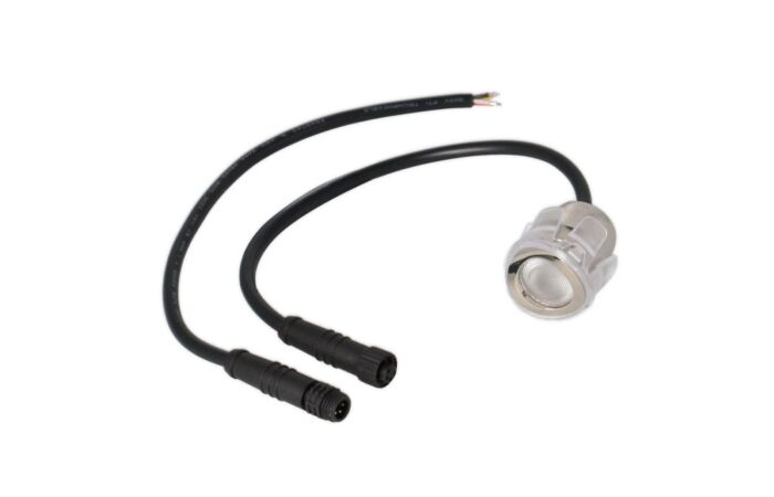 MCLED Svídidlo do zábradlí, Ø25x30,5 mm, 2 W, RGBW, 24 VDC, IP67, 60° symetrické s konektorem