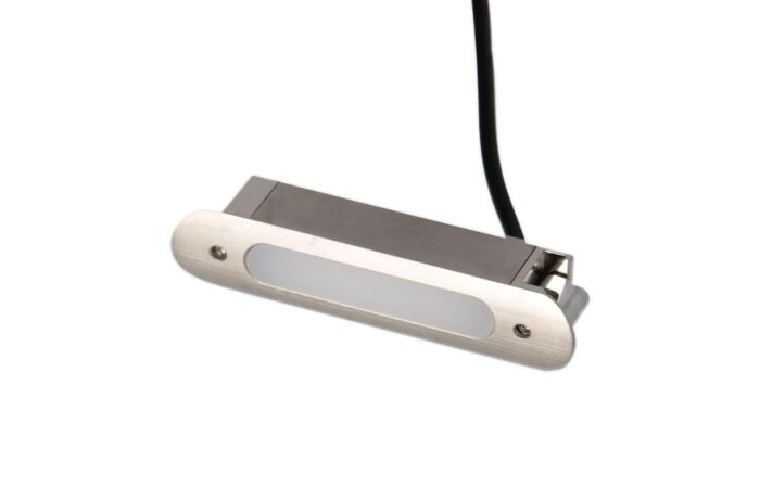 MCLED Svídidlo do zábradlí, 85x17,5x21 mm, 0,5 W, 3000 K, 24 VDC, IP65, 110° s jedním kabelem s konektorem