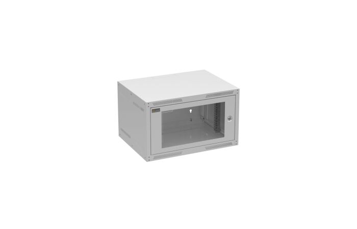 SOLARIX Skř&iacute;ň n&aacute;stěnn&aacute; GrandN-6U-645-11-G, 450mm, 19", skleněn&eacute; dveře, IP20, &scaron;ed&aacute;
