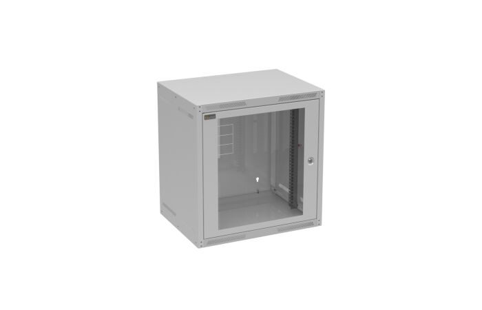 SOLARIX Skř&iacute;ň n&aacute;stěnn&aacute; GrandN-12U-645-11-G, 450mm, 19", skleněn&eacute; dveře, IP20, &scaron;ed&aacute;