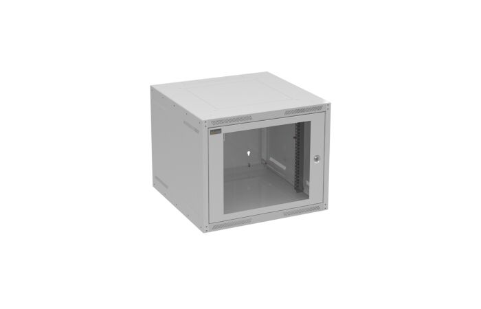 SOLARIX Skř&iacute;ň n&aacute;stěnn&aacute; GrandN-9U-66-11-G, 600mm, 19", skleněn&eacute; dveře, IP20, &scaron;ed&aacute;