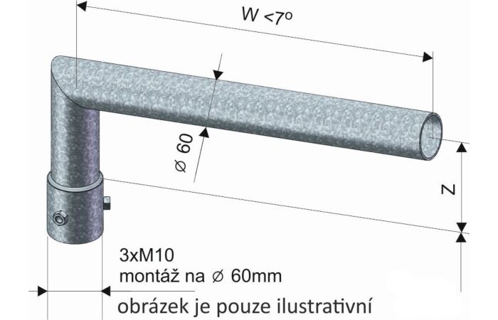 KOOPERATIVA Výložník SK 2- 300/120 žárový zinek