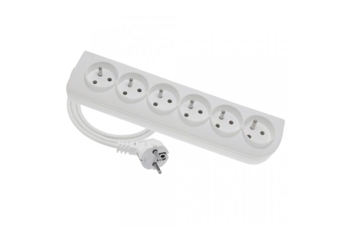 ELGOTECH Přívod prodlužovací   1,5m 6zásuvka 250V/16A IP20 bílá