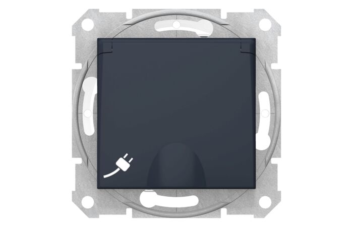 SCHNEIDER Zásuvka Sedna schuko 2P+PE IP44 graphite