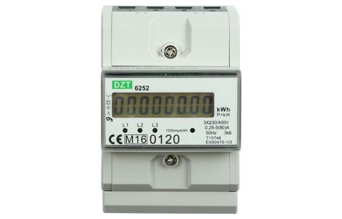 Elektroměr DZT 6252 0,25-80A CZ 3 fázový cejch