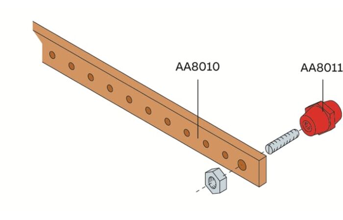 ABB Skříně automatizační SR2 Držák přípojnice (5ks)  AA8011