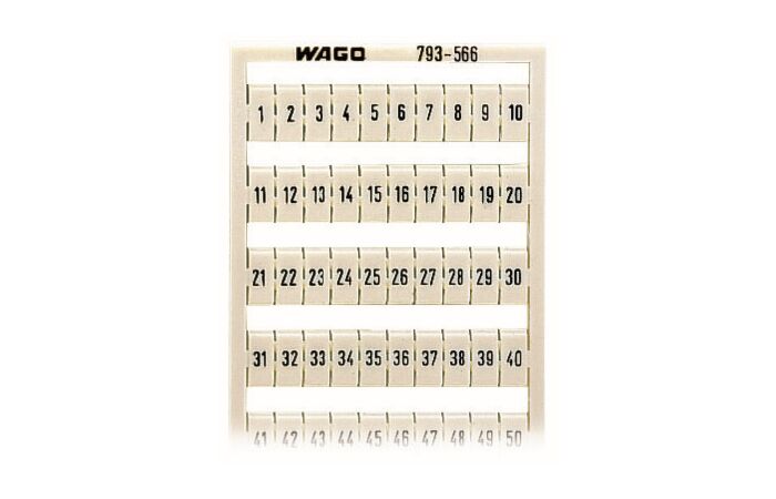 WAGO Štítek WMB s potiskem číselná řada1-50 1 kus = 100 štítků