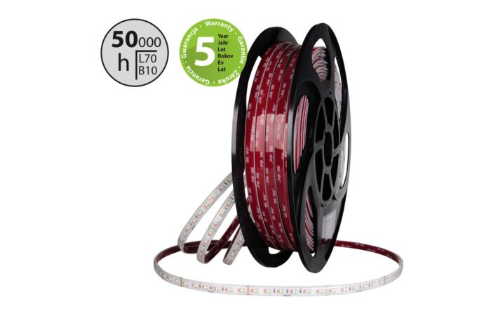 MCLED Pásek LED SMD2835 RGB, 180LED/m, 9,6W/m, DC 24V, 400lm/m, CRI90, IP67, 100Ă‚Â°C, 14mm, 5m
