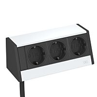 OBO BETTERMANN Stolní zásuvkový box, 3x230V hliníková Hliník, Alu  typ DB-0B3 D3S