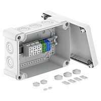 OBO BETTERMANN Odbočná krabice, IP67, IK09, 271x187x110, světle šedá Polykarbonát, PC  typ X25 H35 GNP5 LGR