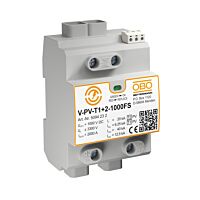 OBO BETTERMANN Svodič přepětí pro FV typ 1+2, 40kA(8/20),DS, 1000V DC, šedá  typ V-PV-T1+2-1000FS