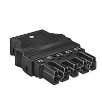 OBO BETTERMANN Zástrčkový díl, 5P, typ WINSTA® MIDI, 25A/250V 76x55x17, černá Polyamid, PA  typ ST-WIN 5P SW