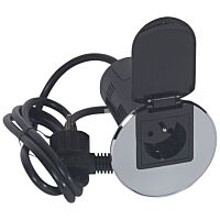 LEGRAND Průchodka 054057 2P+T+2m+USB nerez+černá