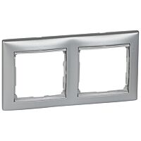 LEGRAND Rámeček VALENA 770352 dvojnásobný hlin./stříb.