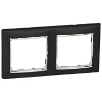 LEGRAND Rámeček VALENA 770392 dvojnásobný vodorovný čer/stříb