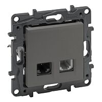 LEGRAND Zásuvka UTP NILS-RJ11+RJ45 C6 ocel