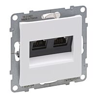 Zásuvka SUNO 721159  2XRJ45 CAT6A bílá