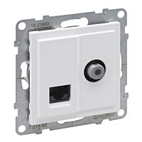 Zásuvka SUNO 721162 TV F+RJ45 CAT6 bílá