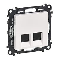Zásuvka VALENA LIFE 2XRJ45 C5E FTP bílá