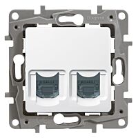 Zásuvka NILOÉ 664776 2XRJ45 cat.6STP bíl