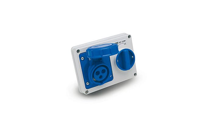 FAMATEL Zásuvka 16/230V 3-pól IP67 blok. vestavná