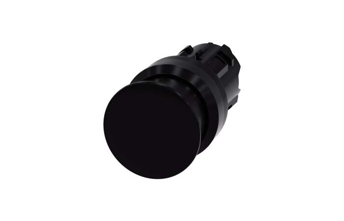 SIEMENS Tlačítko hřibové, 22 mm, kulaté, plast, černá, 30 mm
