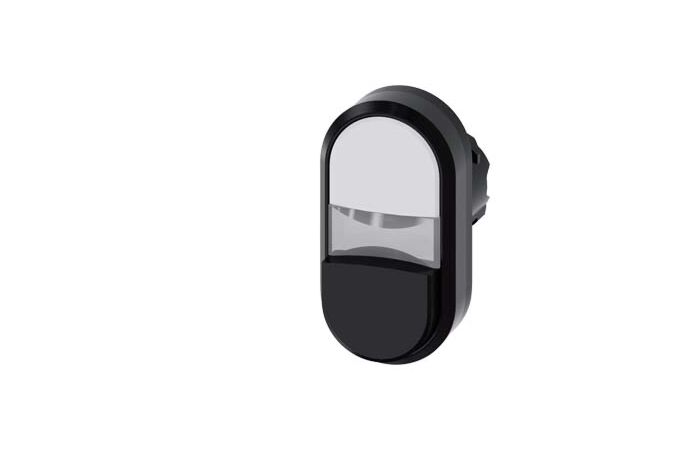 SIEMENS Dvojtlačítko 22 mm, kulaté, plast, bílá, černá