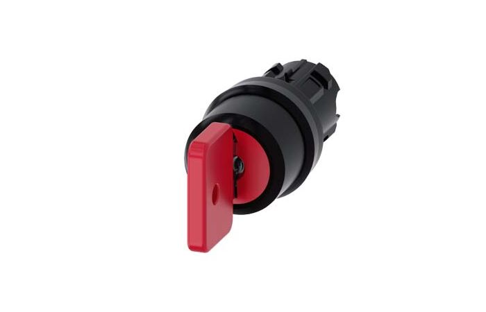SIEMENS Spínač klíčový O.M.R 22 mm, kulatý, plast, červená, vytažení klíče O