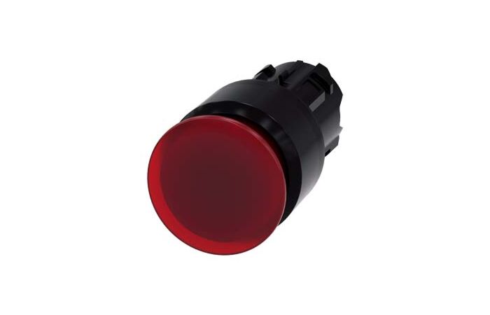 SIEMENS Tlačítko hřibové, osvětlené, 22 mm, kulaté, plast, červená, 30 mm