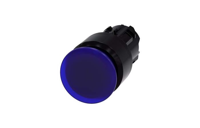 SIEMENS Tlačítko hřibové, osvětlené, 22 mm, kulaté, plast, modrá, 30 mm