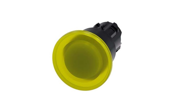 SIEMENS Tlačítko hřibové, osvětlené, 22 mm, kulaté, plast, žlutá barva, 40 mm