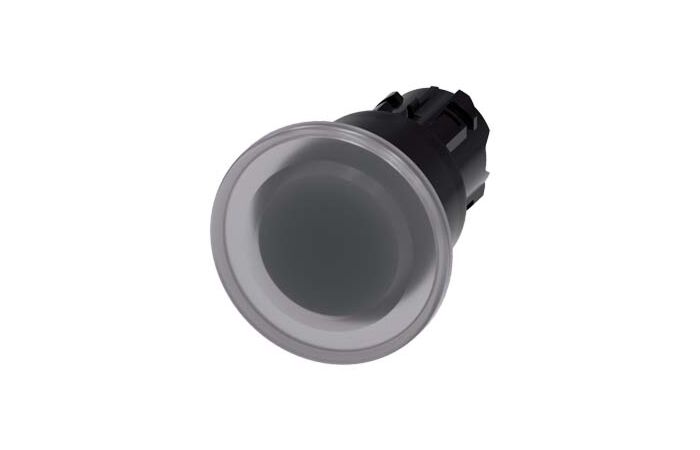 SIEMENS Tlačítko hřibové, osvětlené, 22 mm, kulaté, plast, čirá, 40 mm