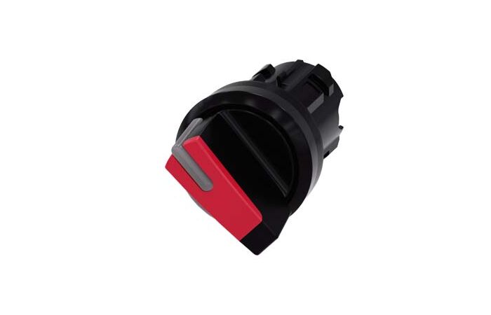 SIEMENS Spínač otočný, s osvětlením, 22 mm, kulatý, plast, červená