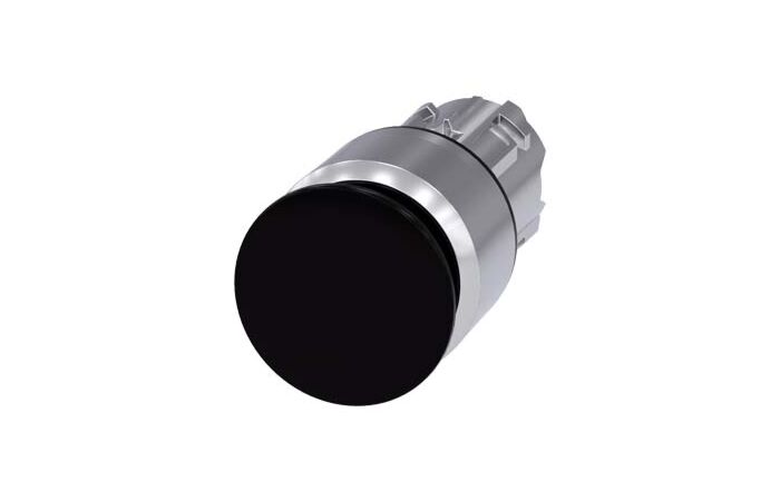 SIEMENS Tlačítko hřibové, 22 mm, kulaté, kov, s vysokým leskem, černá, 30 mm