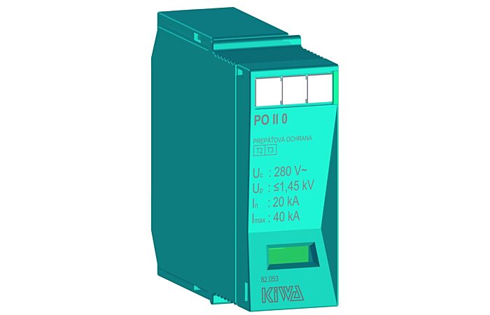 KIWA Ochrana přepěťová PO II 0 280V/40kA, C+D - náhradní modul tyrkysový