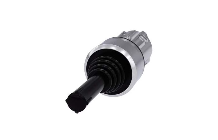 SIEMENS Spínač křížový, 22 mm, kulatý, kov, s vysokým leskem, černá barva, svislý