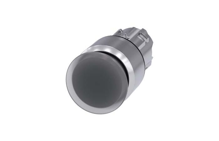 SIEMENS Tlačítko hřibové, osvětlené, 22 mm, kulaté, kov, s vysokým leskem, čirá, 30 mm