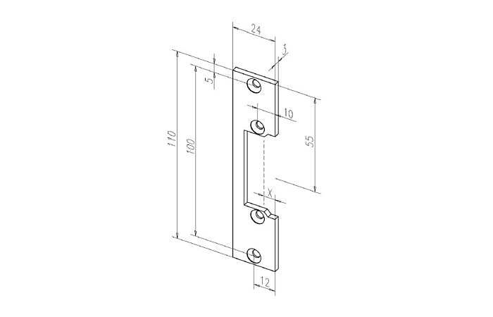 ASSAABLOY Lišta LRF110 zámková krátká 110x24mm