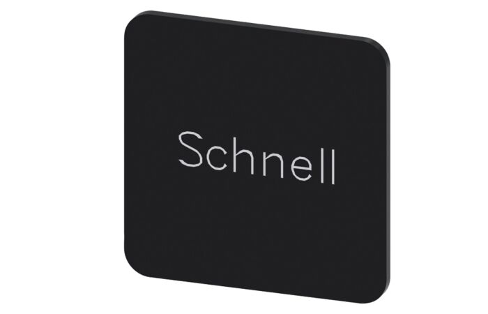 SIEMENS Štítek popisný 22 x 22 mm, štítek černý, popisek SCHNELL
