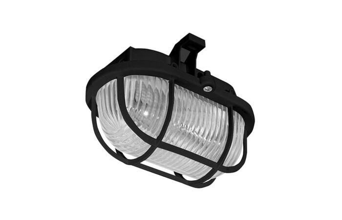 PANLUX Svítidlo OVAL PLAST 60W E27 IP44 černá