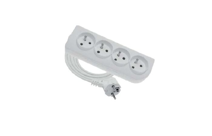 ELGOTECH Přívod prodlužovací   1,5m 4zásuvka 250V/16A IP20 bílá