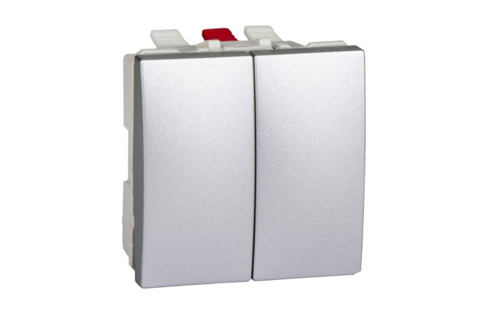 SCHNEIDER Vypínač Unica č.5 alu 2 moduly