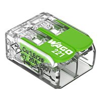 WAGO Svorka 221-422 Páčková spojovací pro všechny druhy vodičů max. 4 mm² transparentní