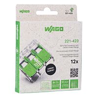 WAGO Svorka 221-423/995-012 Páčková spojovací pro všechny druhy vodičů max. 4 mm² transparentní