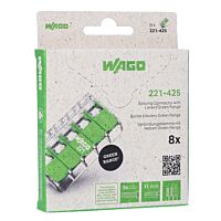WAGO Svorka 221-425/995-008 Páčková spojovací pro všechny druhy vodičů max. 4 mm² transparentní