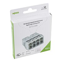 WAGO Svorka 2273-208/995-010 Instalační PUSH WIRE® pro plné vodiče max. 2,5 mm² transparentní