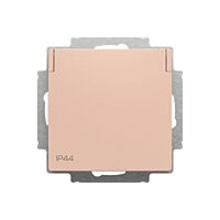 ABB Zoni 6620T-A07995 242 Zásuvka jednonásobná s bočními kontakty schuko, s clonkami, s víčkem, IP44 pudrová