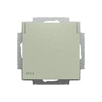 ABB Zoni 6620T-A07995 243 Zásuvka jednonásobná s bočními kontakty schuko, s clonkami, s víčkem, IP44 olivová