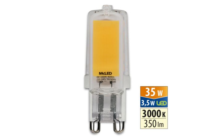 MCLED Žárovka LED 4W-40 G9 400lm 3000K 300° teplá bílá